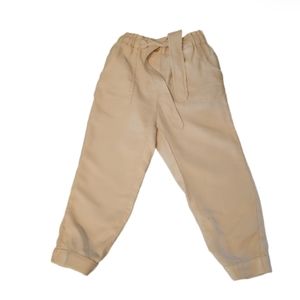 ZARA PAPERBAG WAIST PULL ON PANTS IVORY CREAM COLOR SZ 3-4 YEARS